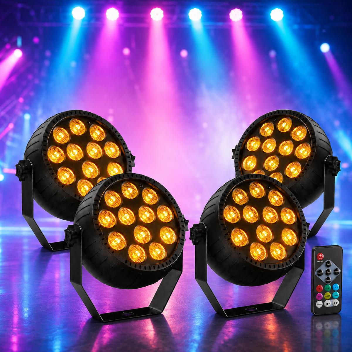KTVLIGHTS Mini 12-LED RGB Rechargeable PAR Light-P7