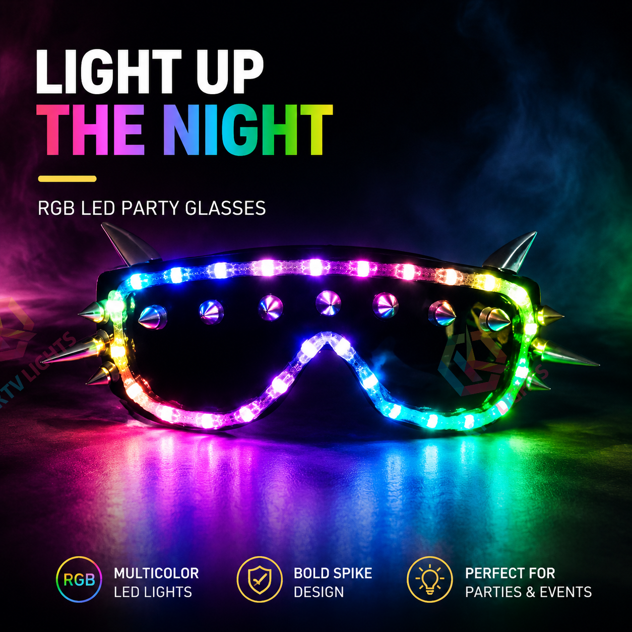 KTVLIGHTS LED Glasses for Rave Parties, Dancing & Festivals -M18
