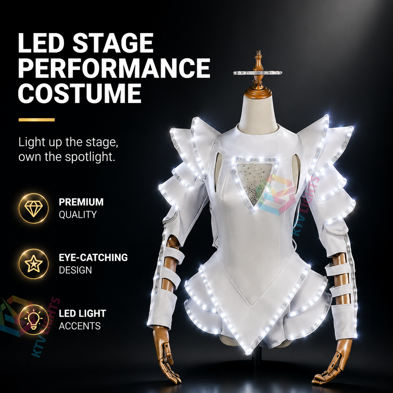 KTVLIGHTS LED Robot Costume for Rave Parties & Stage Shows-M19