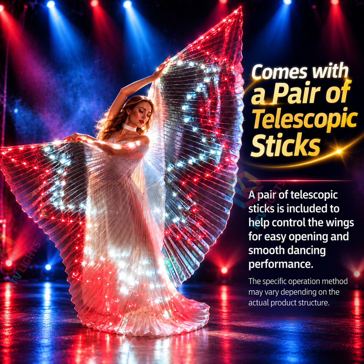 KTVLIGHTS LED Light Up Wings for Dance & Stage-M71