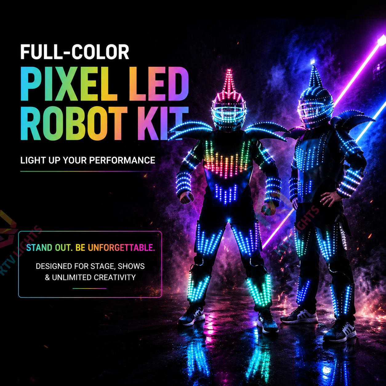 KTVLIGHTS Smart Pixel LED Robot Kit for DIY Costume & Events-M49