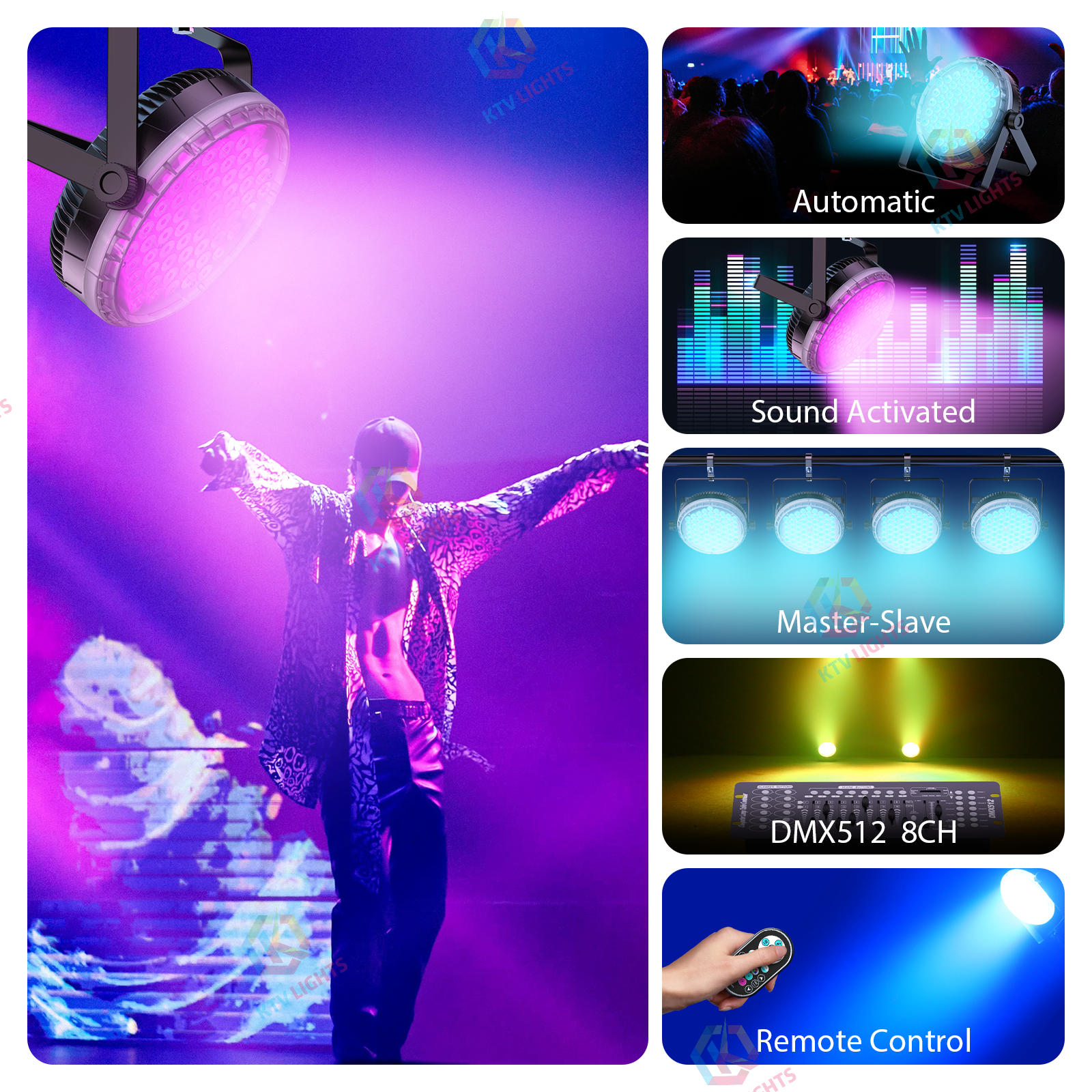 120W 60LED 4-in-1 RGBW Stage Light-P62