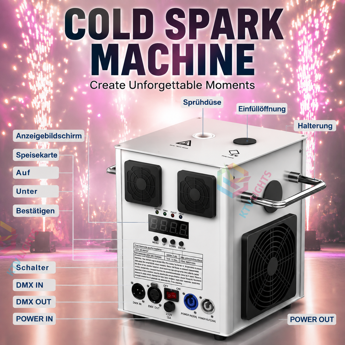 KTVLIGHTS 700W Fireworks fountain machine cold spark machine-H1