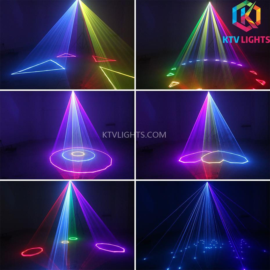 Animowane światło laserowe 2w - sterowanie głosem, efekt wiązki RGB, światło sceniczne DMX512 - A8