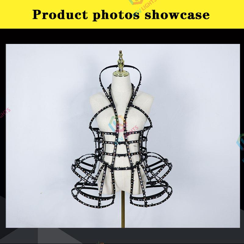 Full-color LED cage-style long performance costume - M12