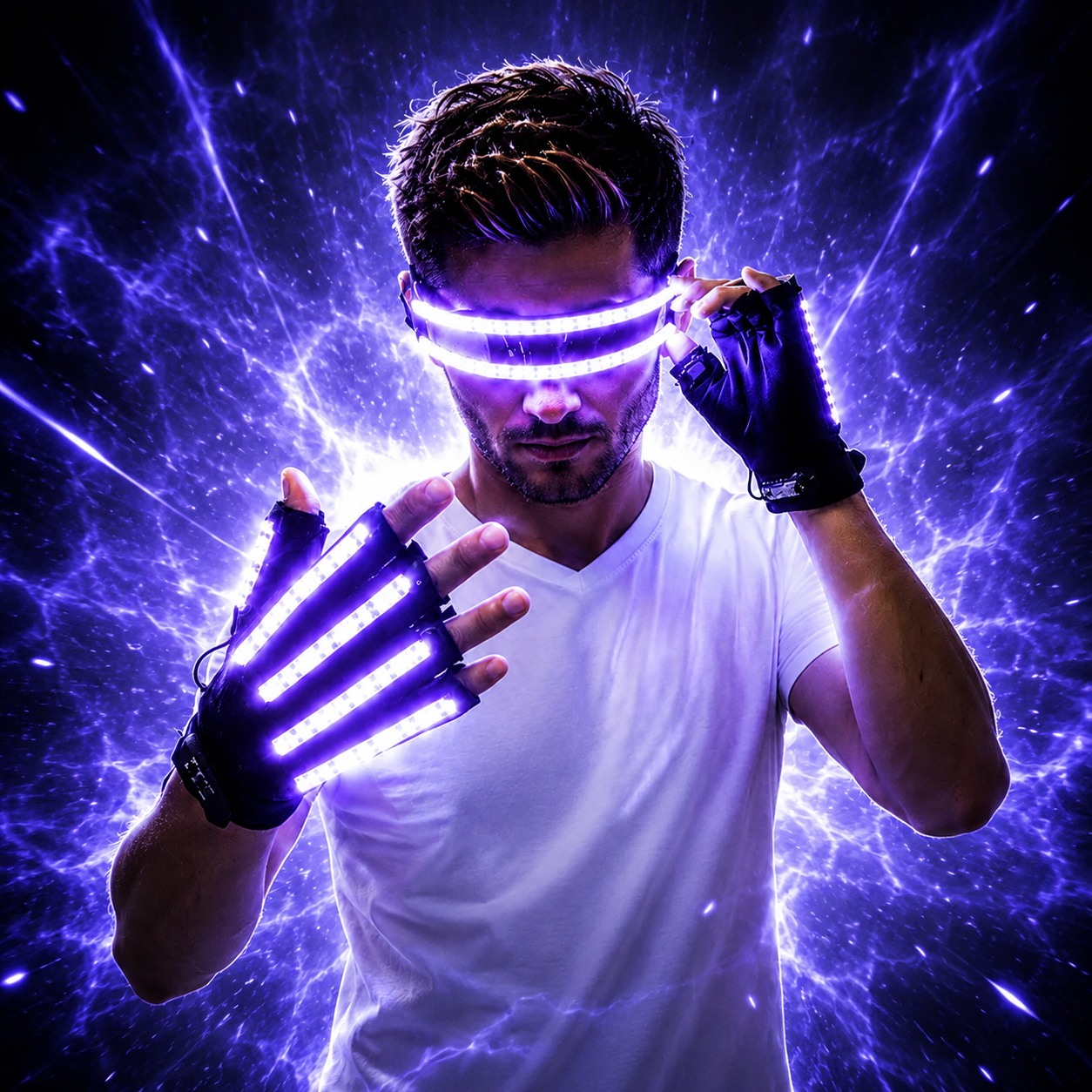 KTVLIGHTS LED Gloves & Glow Glasses for Rave Party Events-M44