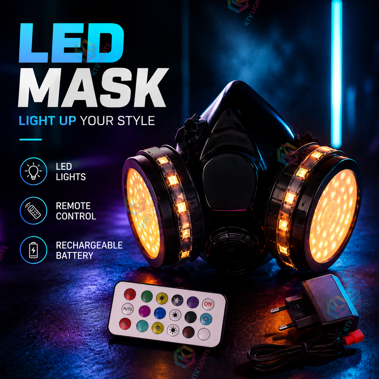 KTVLIGHTS Stand Out With This Futuristic LED Mask-M38