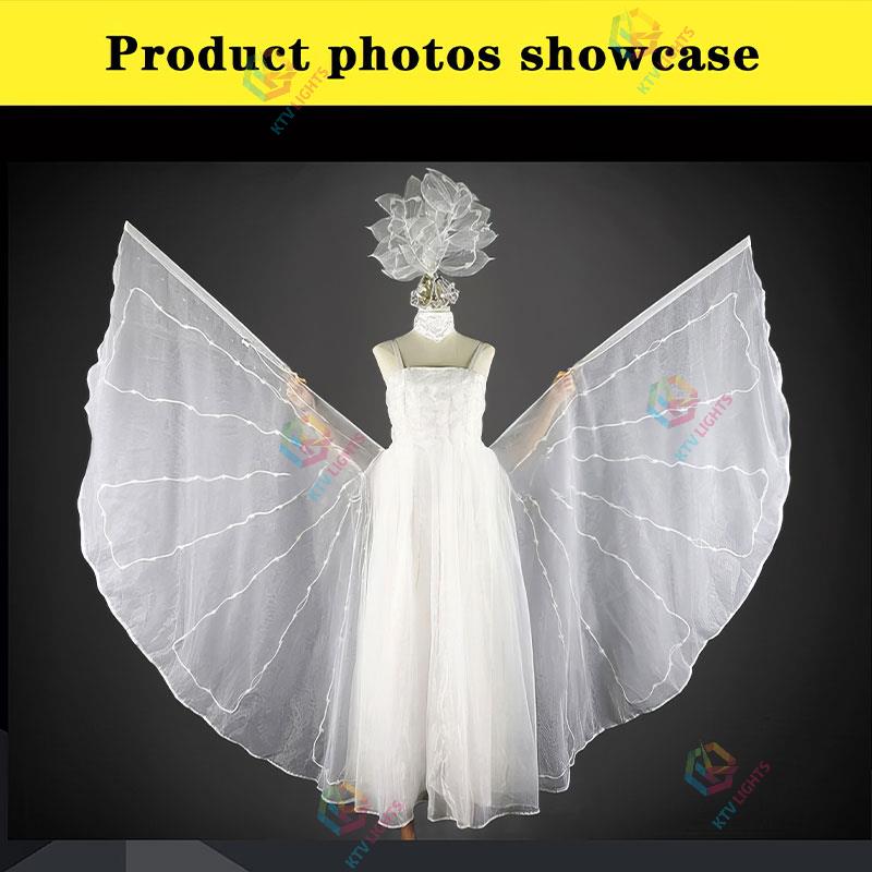 Full-color LED glowing wings wedding dress set - M16
