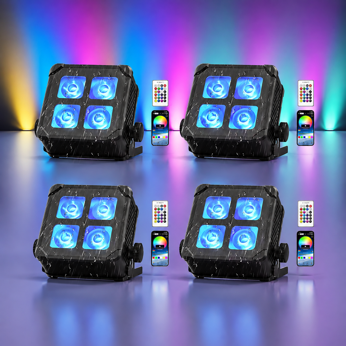 KTVLIGHTS 4x15W RGBW IP65 Battery-Powered LED PAR Light-P15
