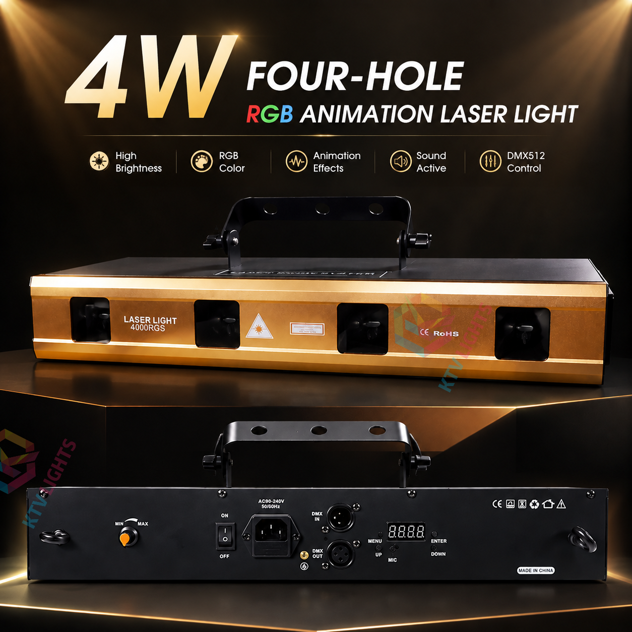 KTVLIGHTS RGB animation laser light suitable for DJ stages and party performances.-A22