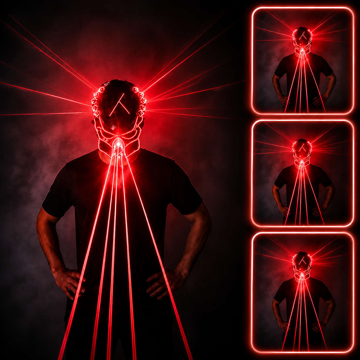 KTVLIGHTS Red Laser Mask for Rave Parties & Festival Events-M28