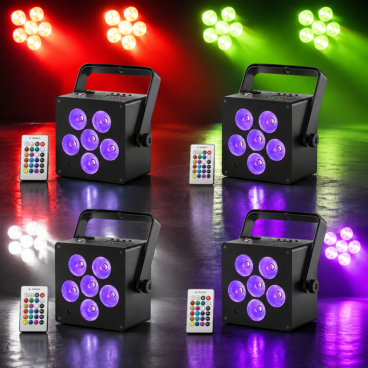 KTVLIGHTS 50W RGBW 6-in-1 Rechargeable Battery LED PAR Light-P49