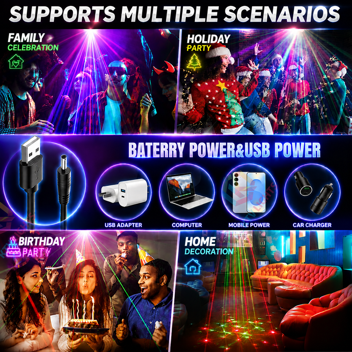KTVLIGHTS USB Party Disco Light-C22