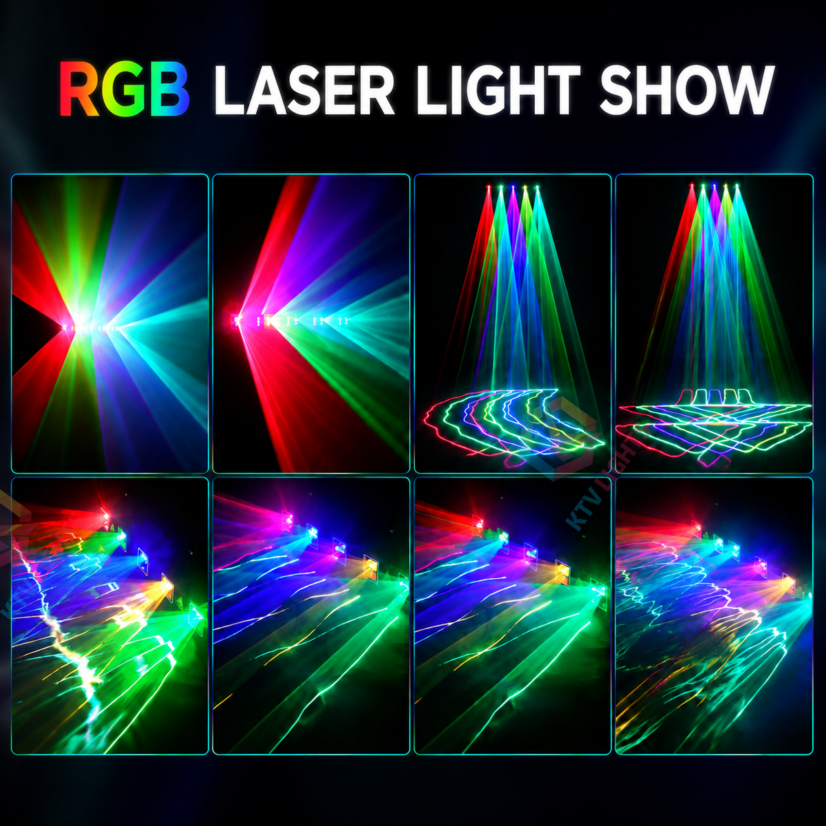 KTVLIGHTS 5-Aperture RGB Laser Light for DJ Stage Parties-B2