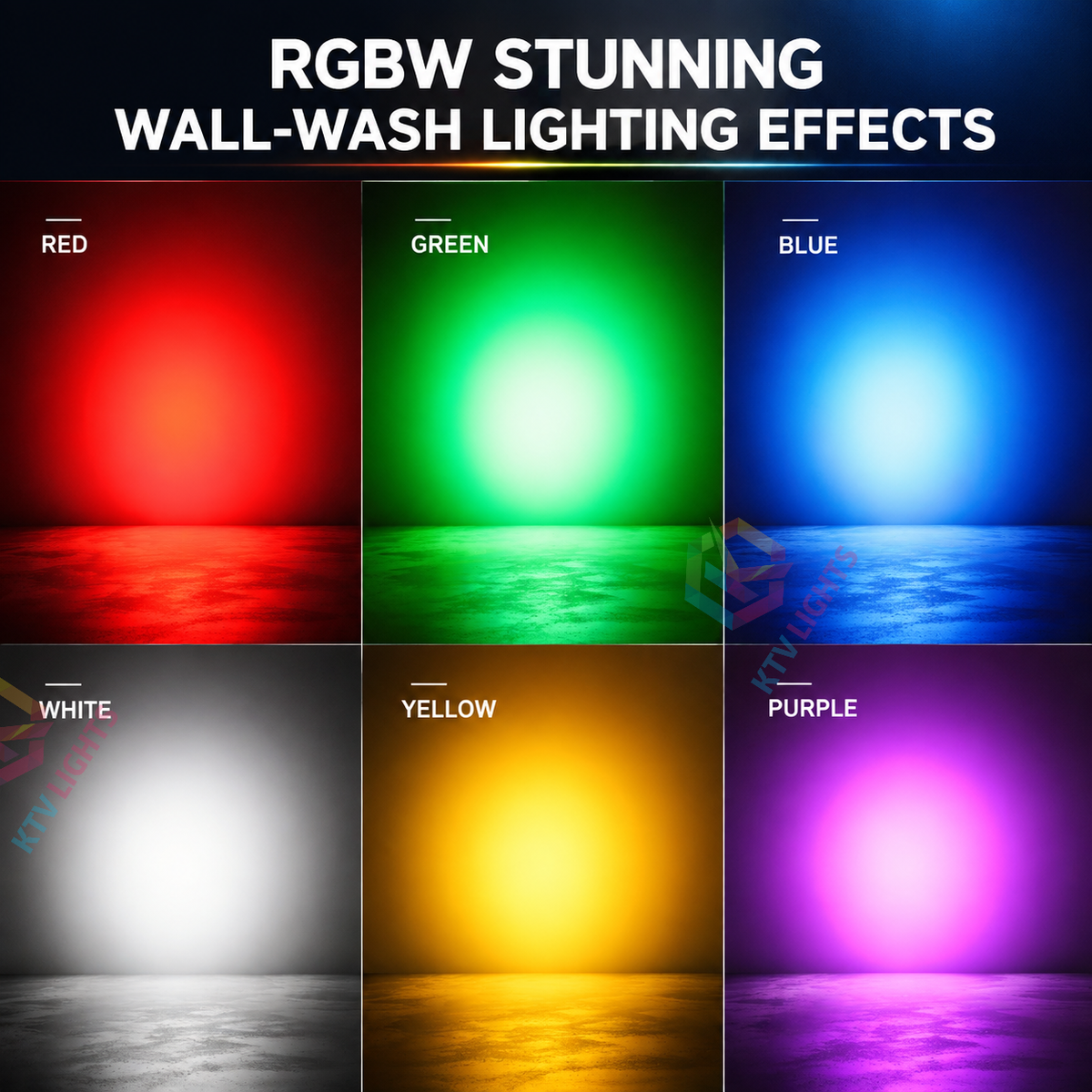 KTVLIGHTS 21x15W RGBW 4-in-1 Full-Color Matrix Floodlight-X2