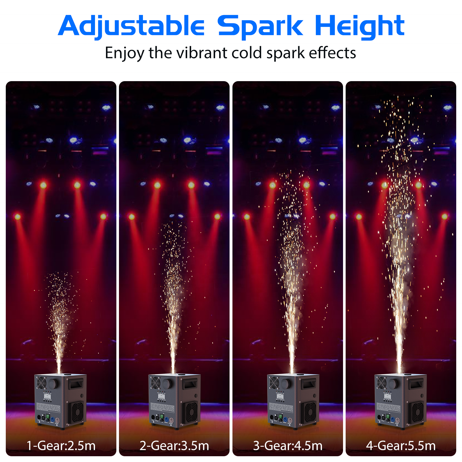 800W Cold Spark Machine with Flight Case - H2