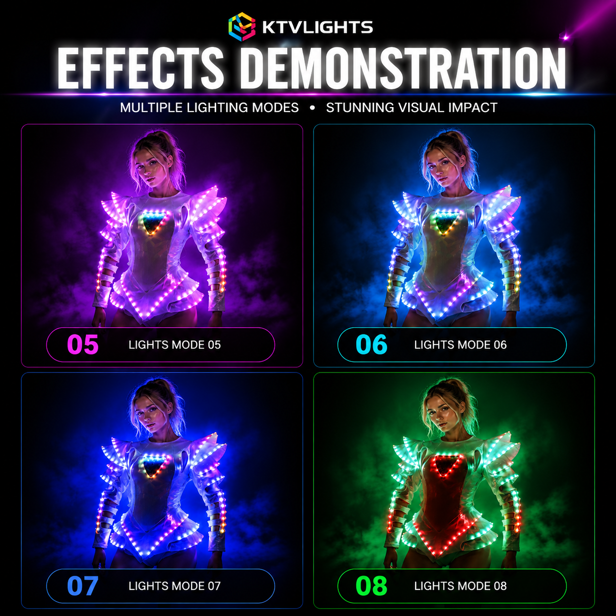 KTVLIGHTS LED Robot Costume for Rave Parties & Stage Shows-M19