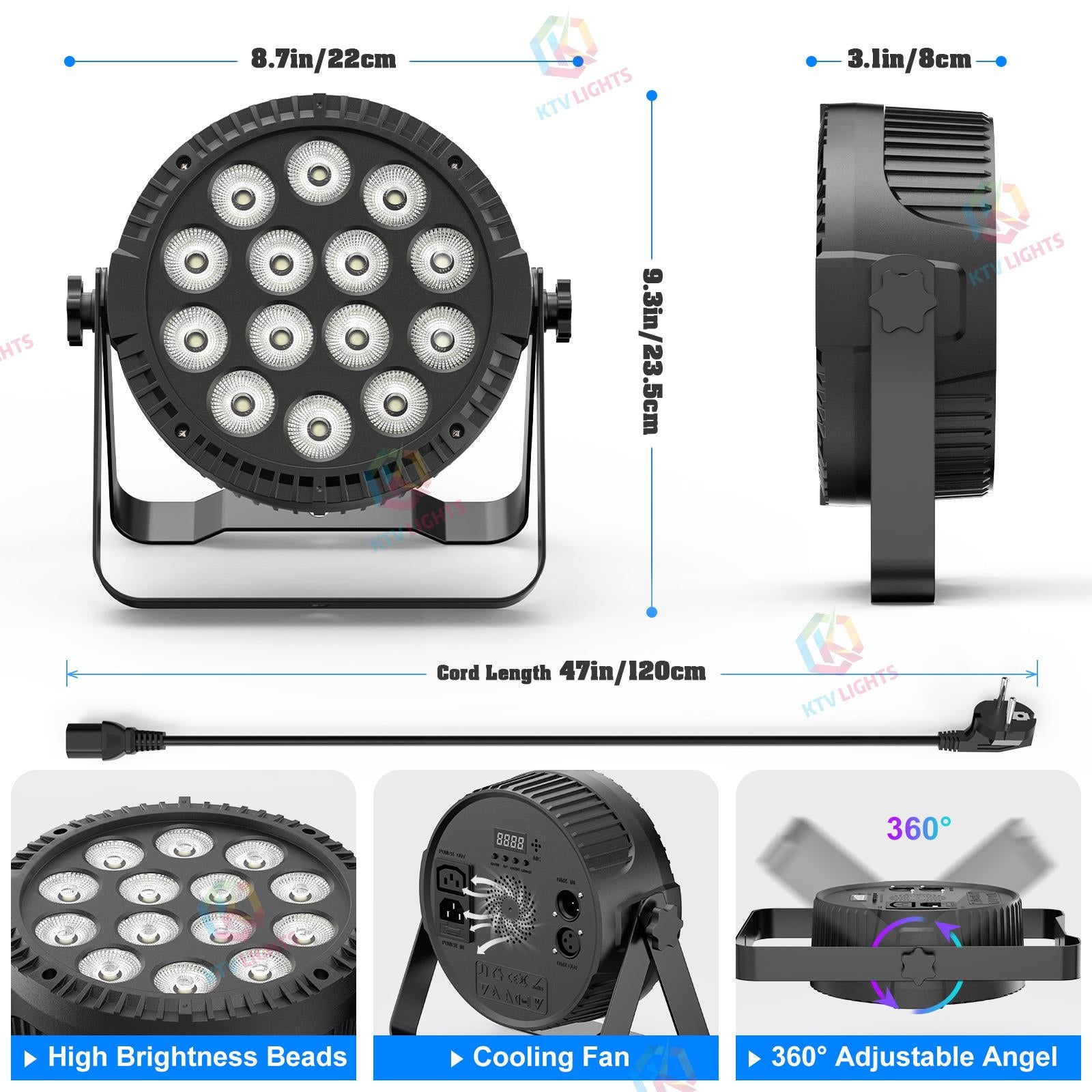 80W RGBW 4-in-1 LED Par Light-P2