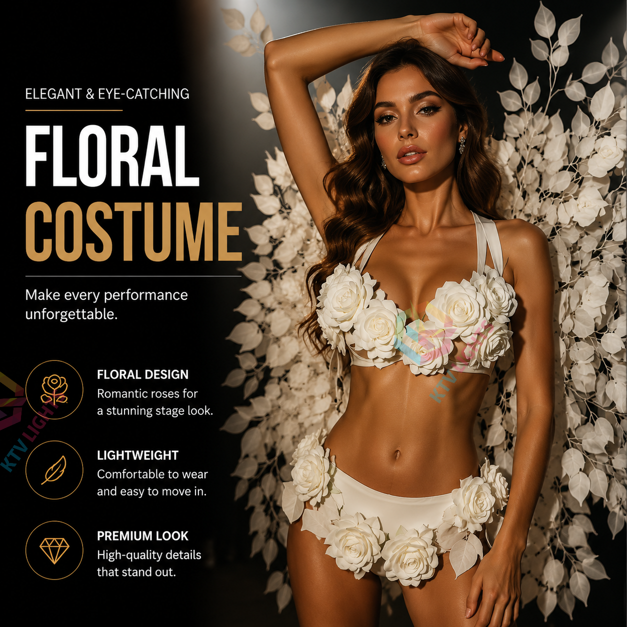 KTVLIGHTS LED Bra Costume for Female Singers & Stage Shows-M22