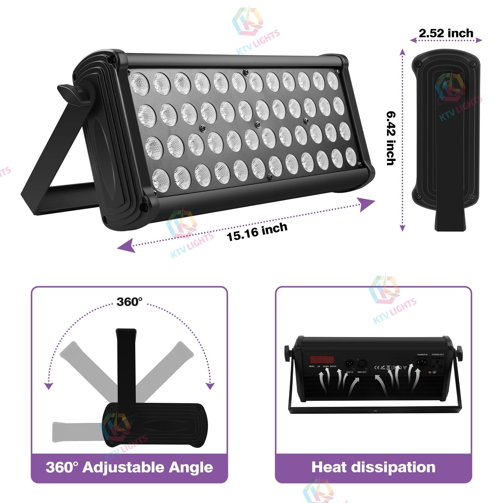 80W 48pcs RGB 3in1 LED Background Wall Washer Light-X7