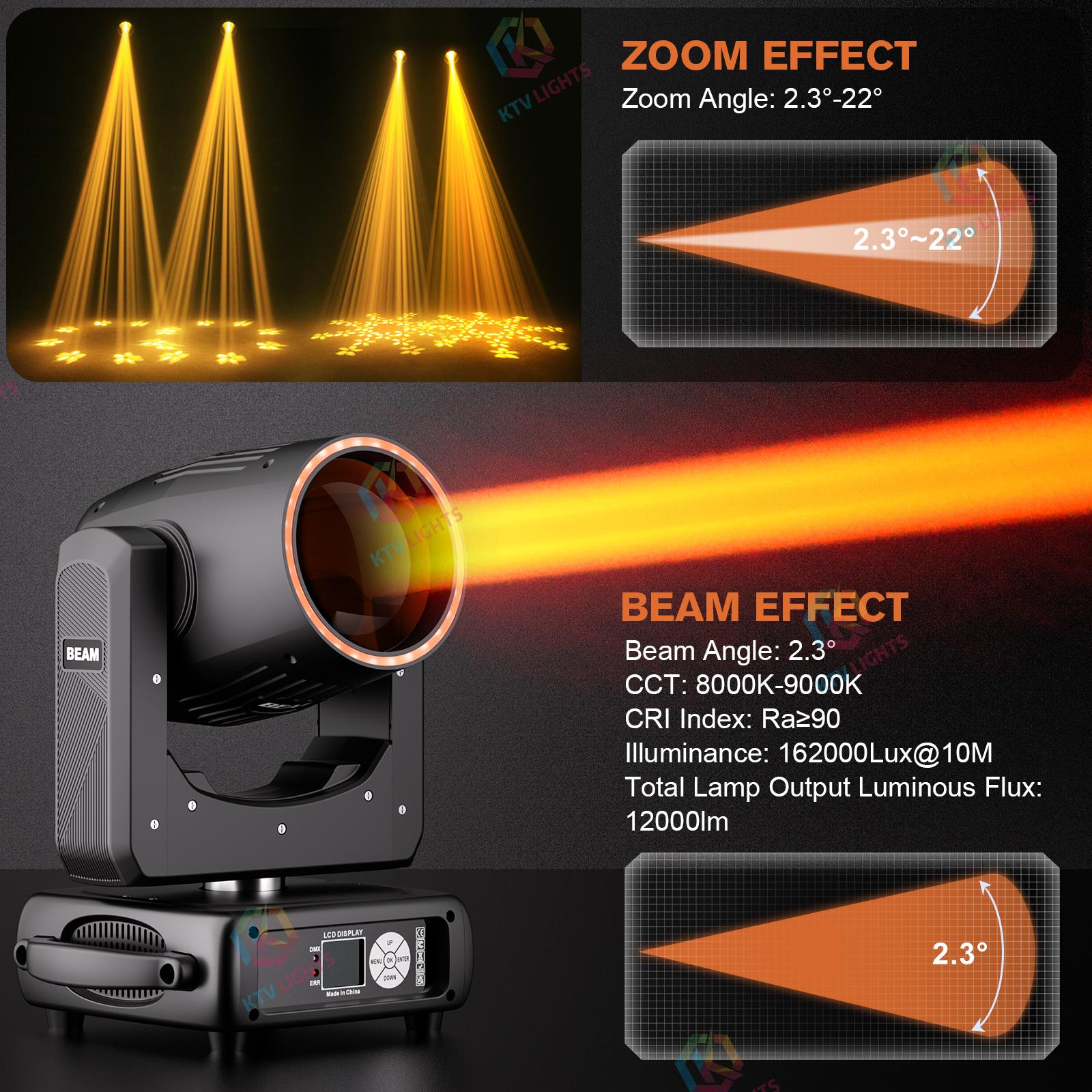 New 295W 48 prism 14 colors 15 patterns 14R moving head lightt-E48