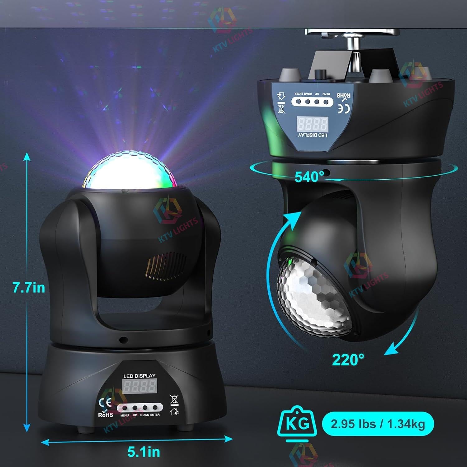 30W Double Sided Disco Ball Party Moving Head Light-E34