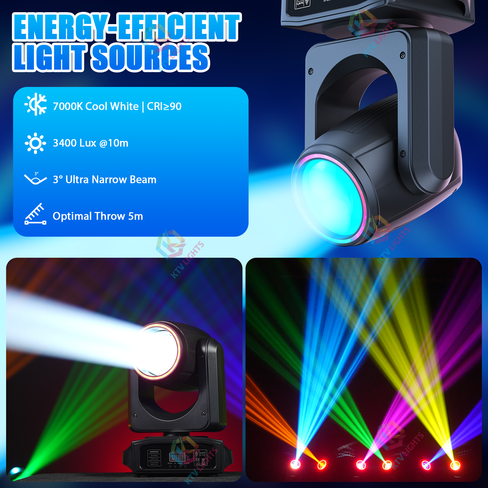 150W White RGB Halo LED Moving Head Light-E59