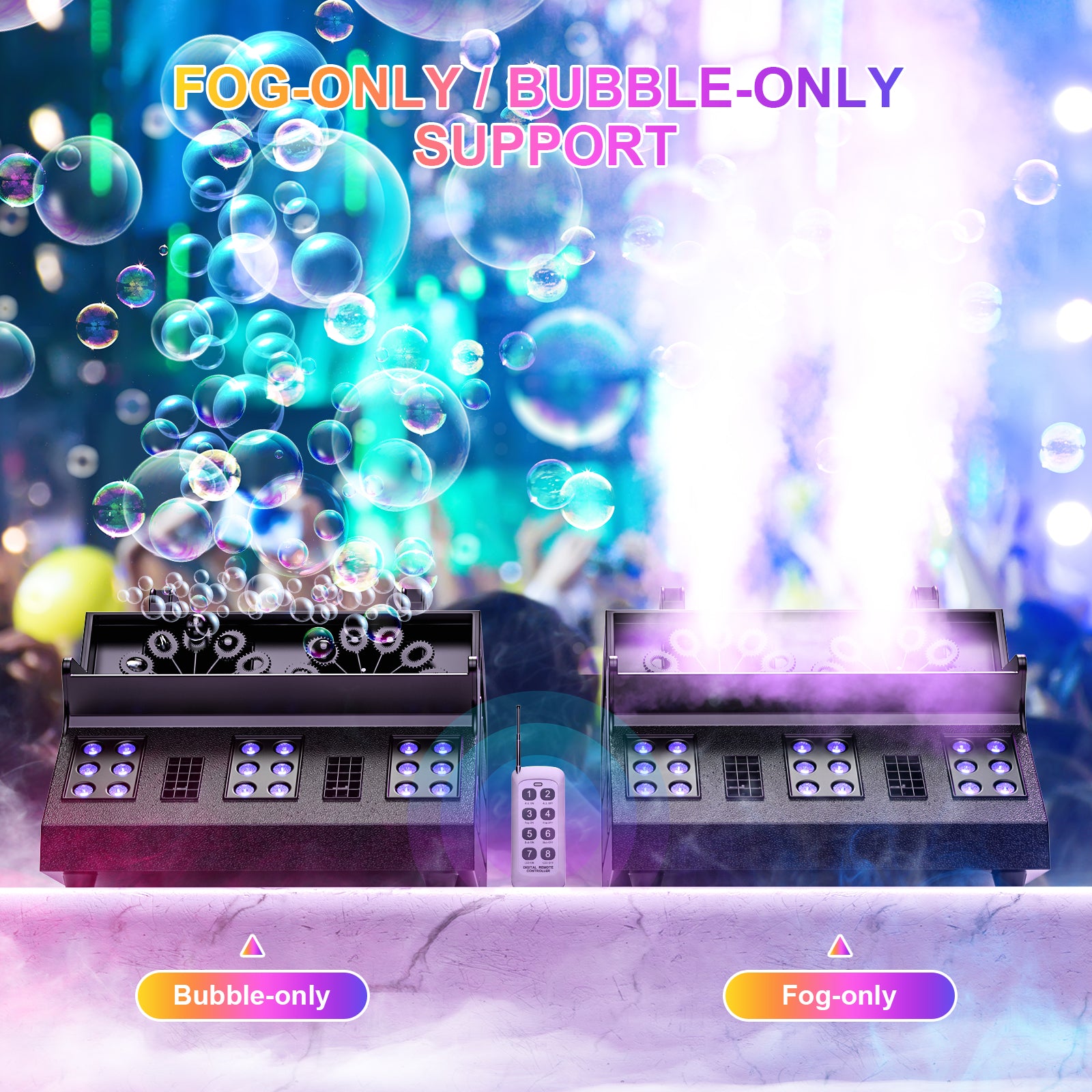 1500W LED RGB Smoke Bubble Machine with Remote Control-Y5