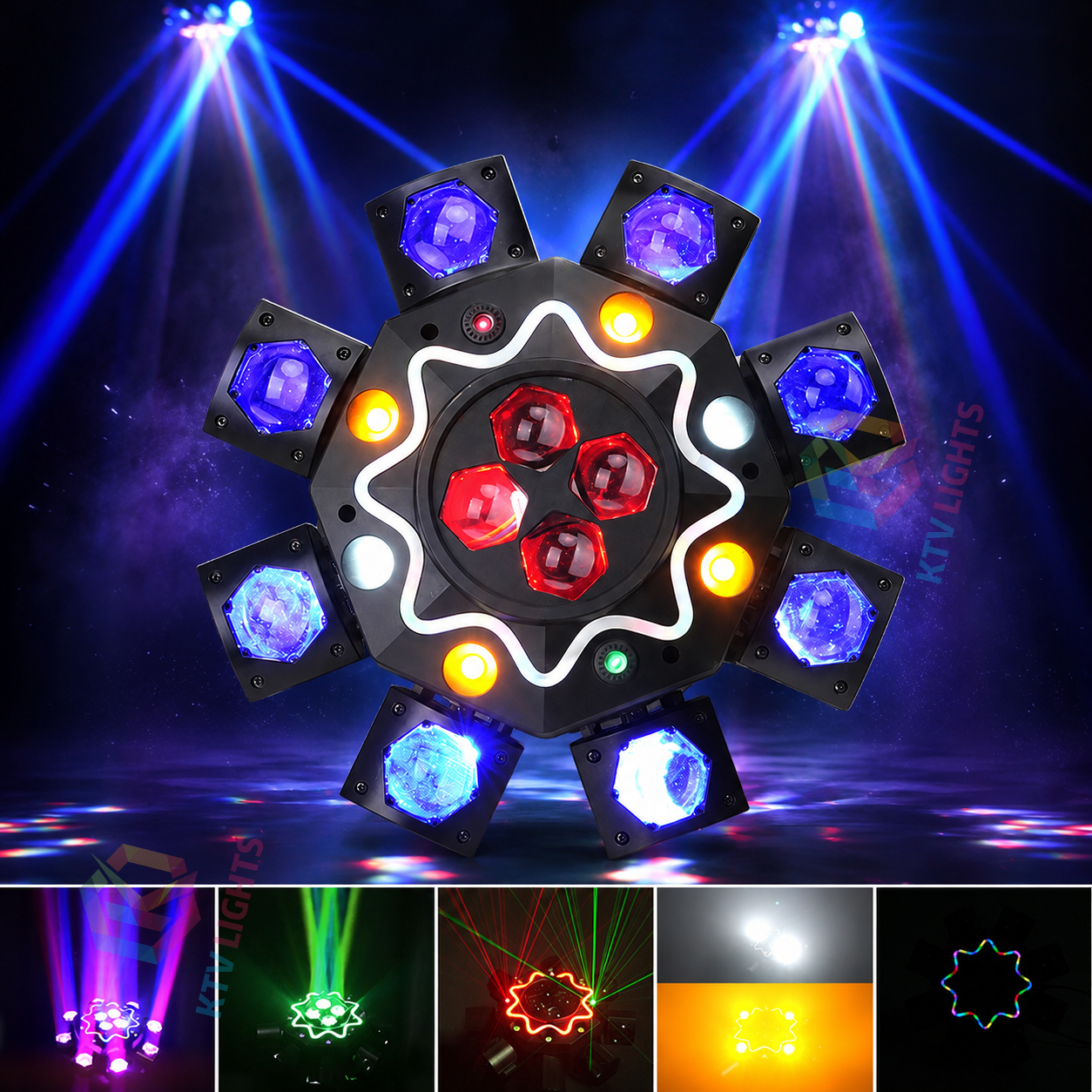 Bee Eye 8 Arm Moving Head Stage Light DJ KTV Party Light-E81