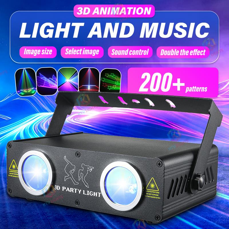 2025 New Dual Projection Full Color 3D Animation Laser Light-A28