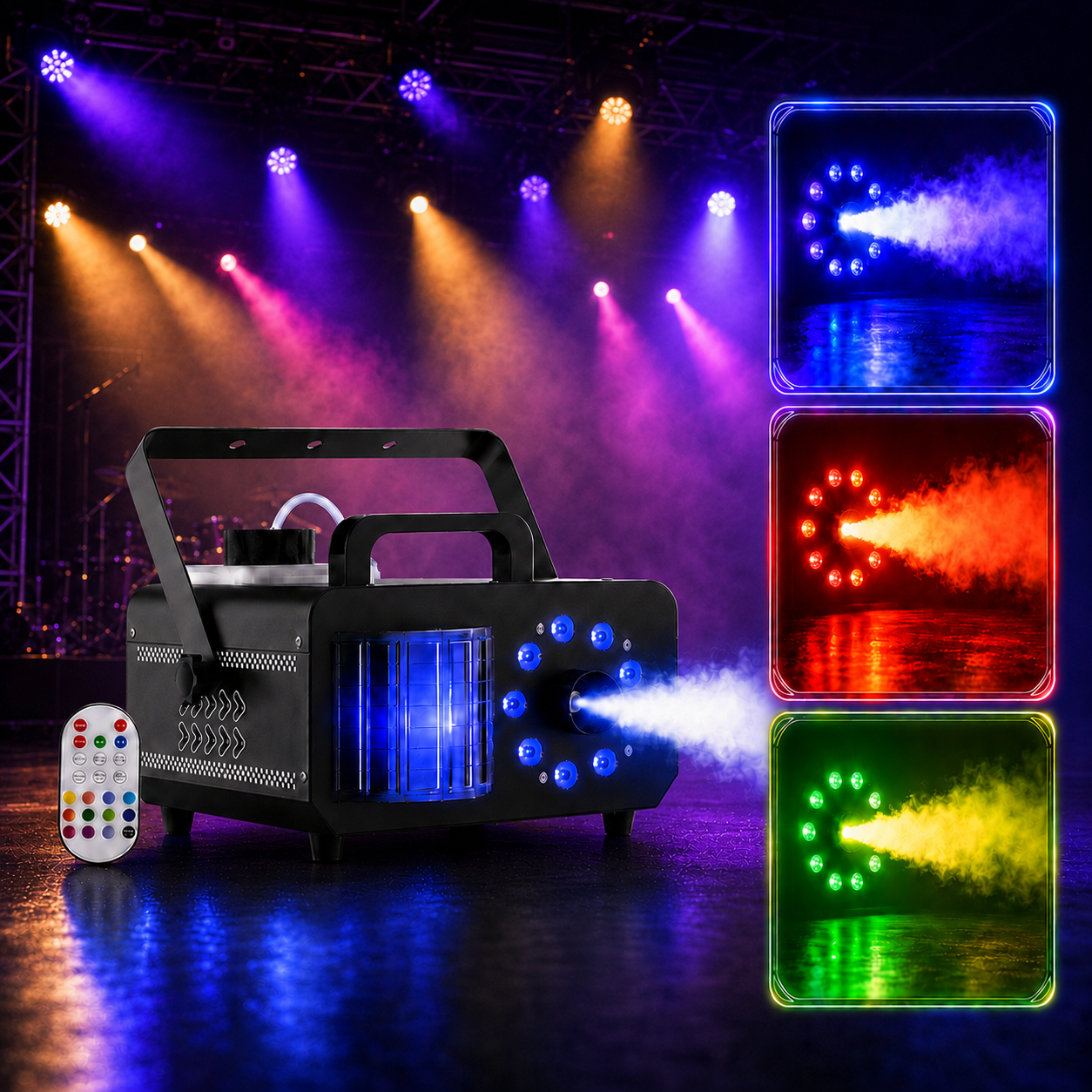 KTVLIGHTS 1200W 9-LED RGB Magic Ball Smoke Machine-Y7