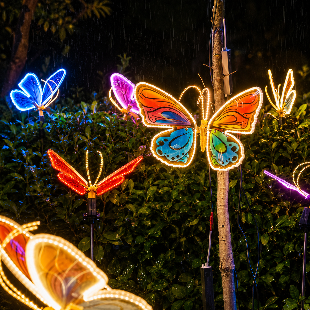 KTVLIGHTS 3D LED Butterfly Lights with Moving Wings for Garden