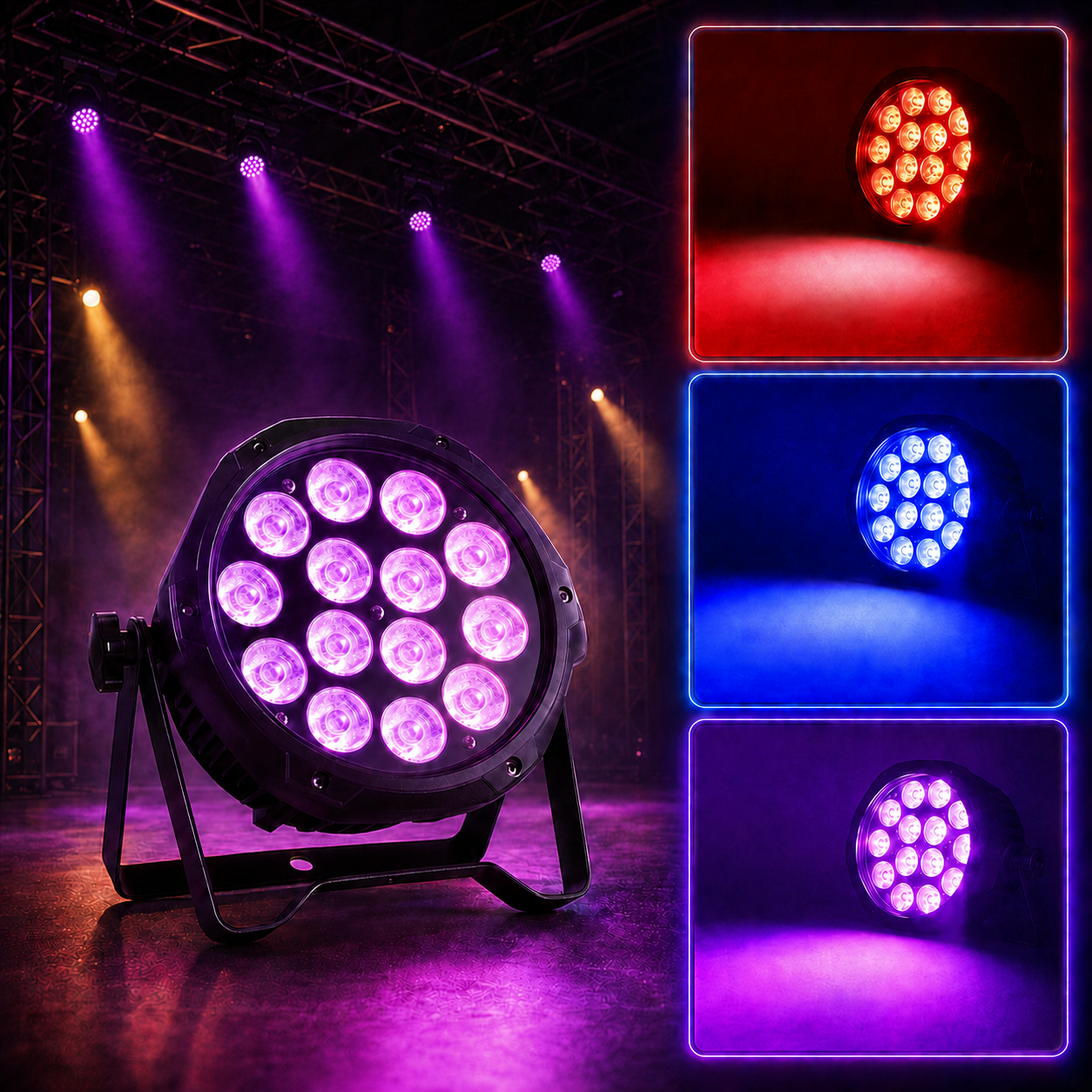KTVLIGHTS 4-in-1 RGBW Silent LED Party PAR Light-P59