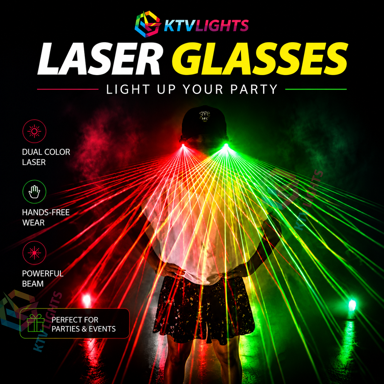 Party Show Laser Glasses Red glasses-M33