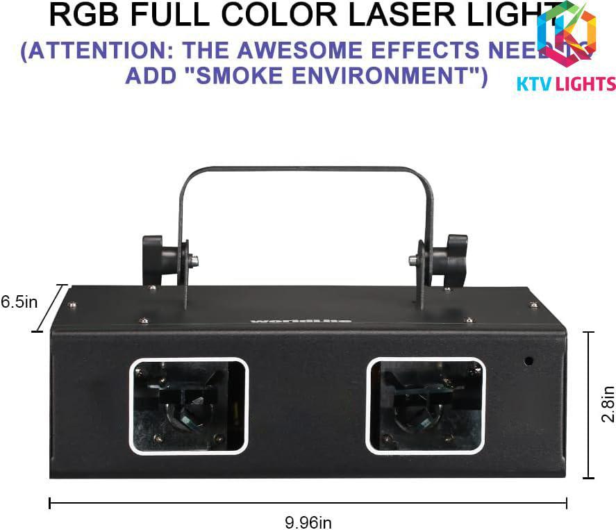 Lumière laser à balayage RVB à double trou-Lumière de scène DMX-B2