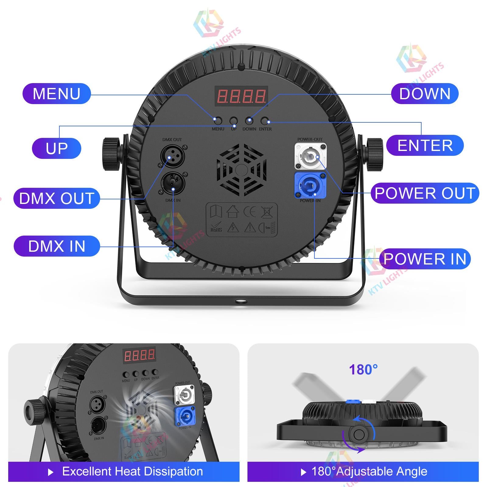 120W 60LED 4-in-1 RGBW Stage Light-P62