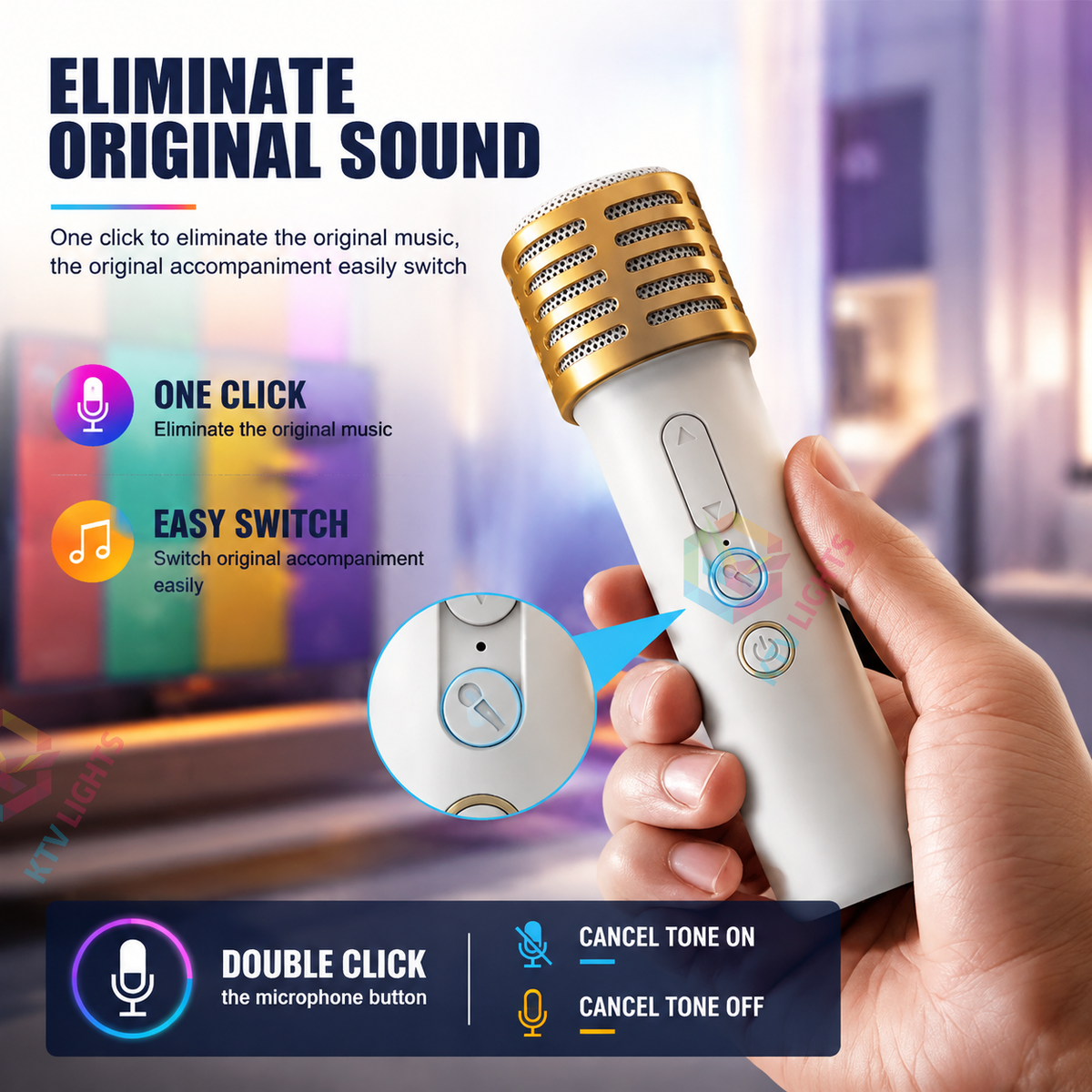 KTVLIGHTS Mini Bluetooth Portable Karaoke Machine-C6