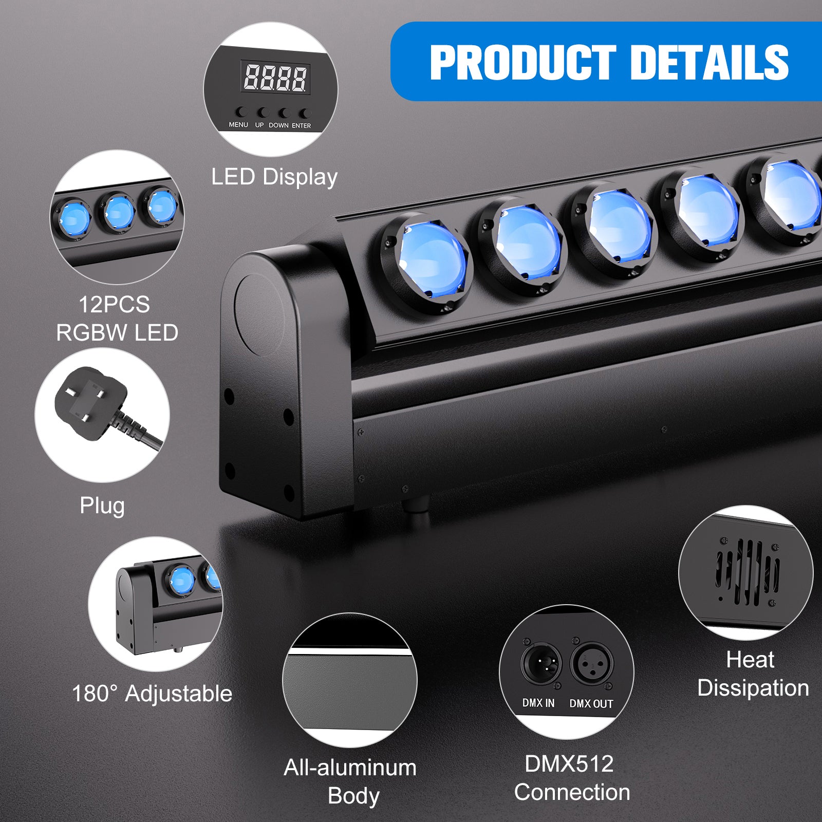 180W LED Stage Bar Moving Head Beam Wall Washer Light-X17
