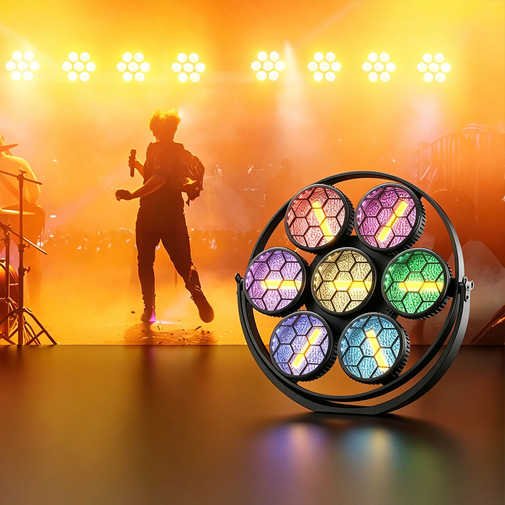 350W Retro Stage Light RGB COB 7 LED 4-in-1 Par Light-F3