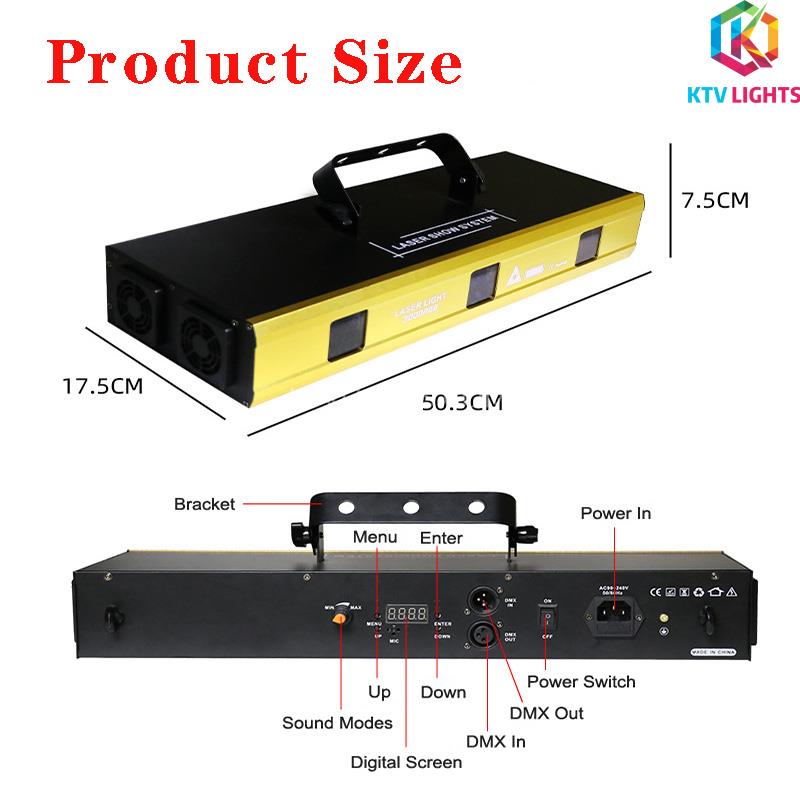 3w RGB animated laser light-voice control/DMX512 stage light-A19