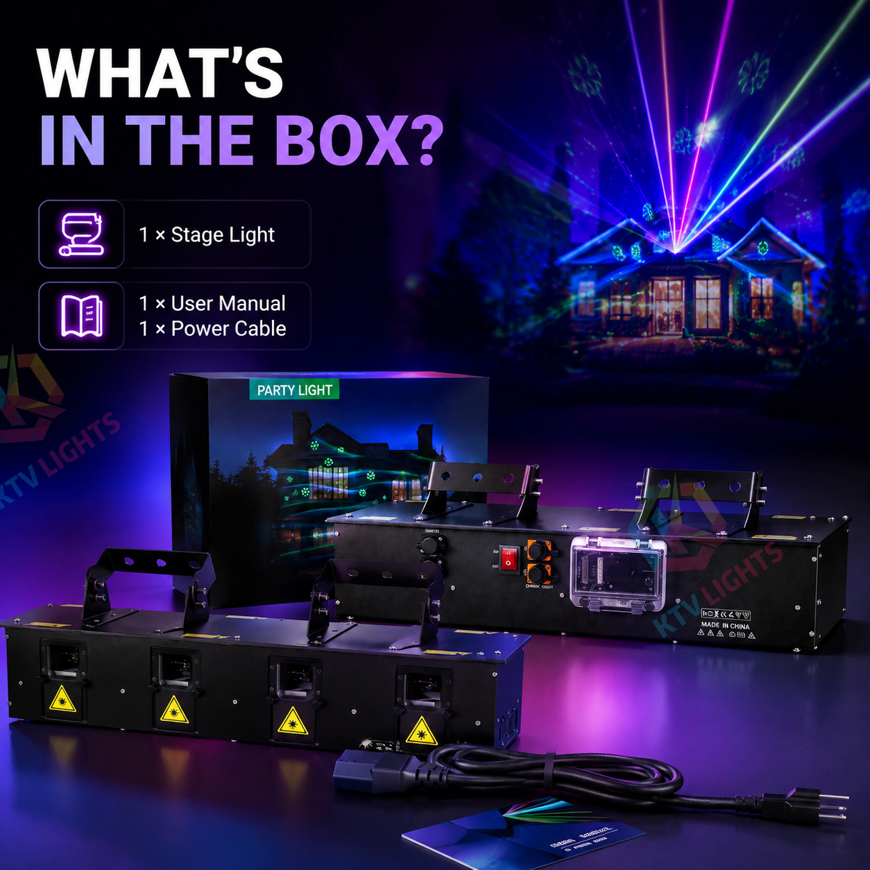 Four-head APP-controlled animated laser stage light - A16