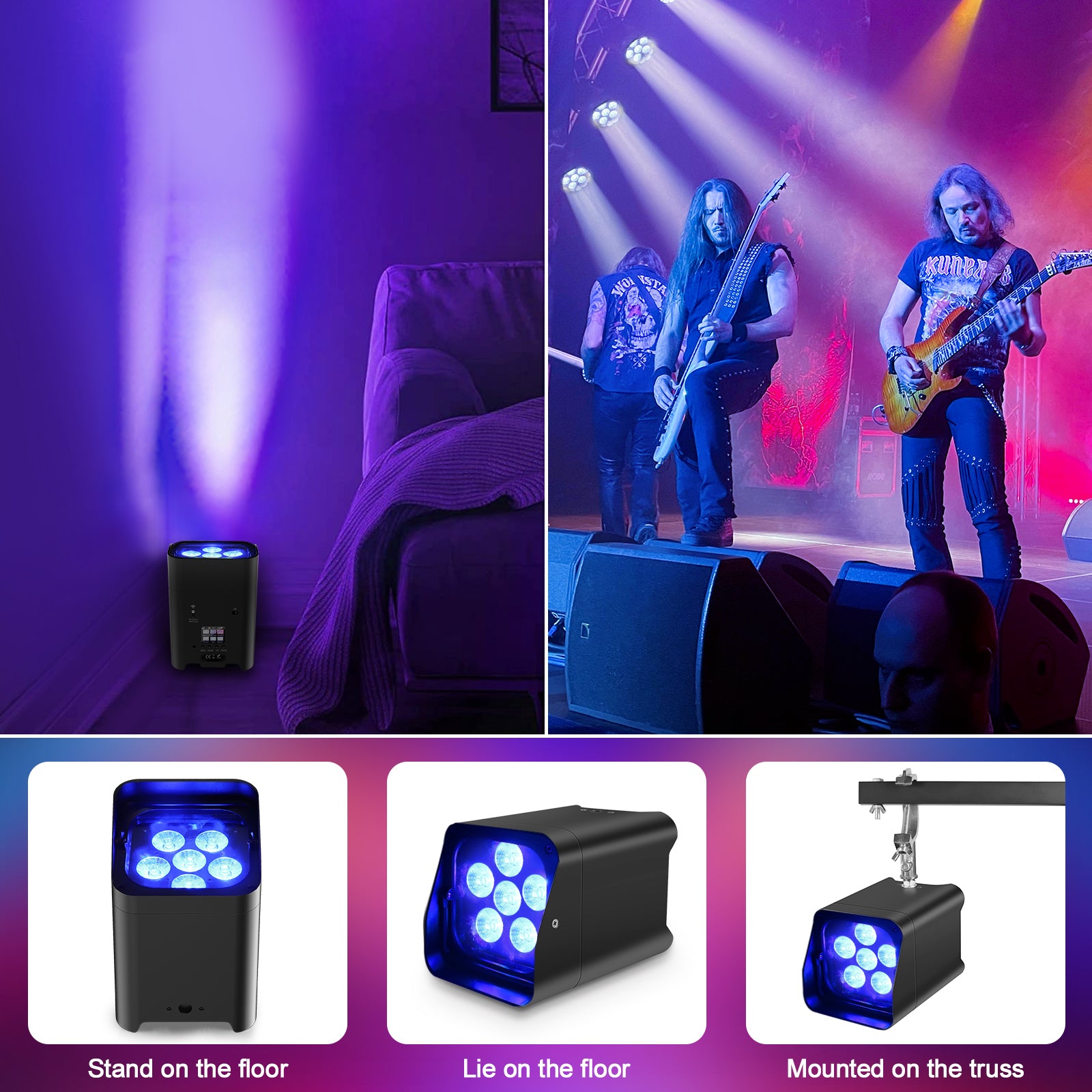 6Pcs 18W RGBWA + UV Wash Lamp-X12