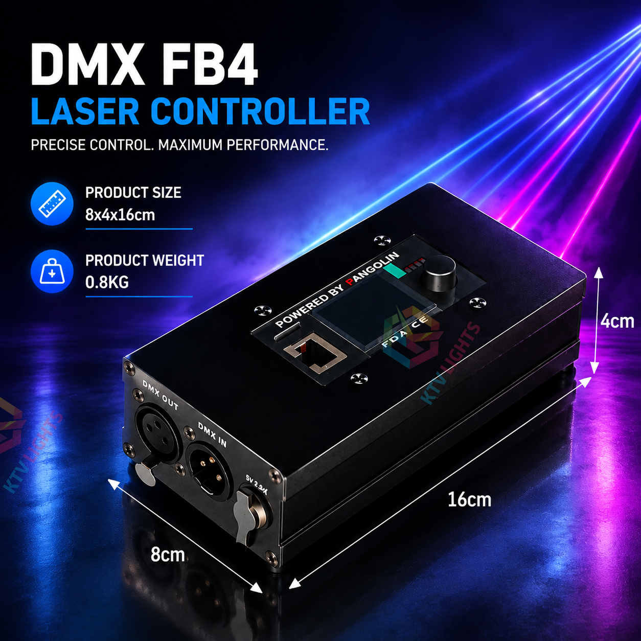 KTVLIGHTS DMX FB4 ILDA Professional Laser Controller Software-D3