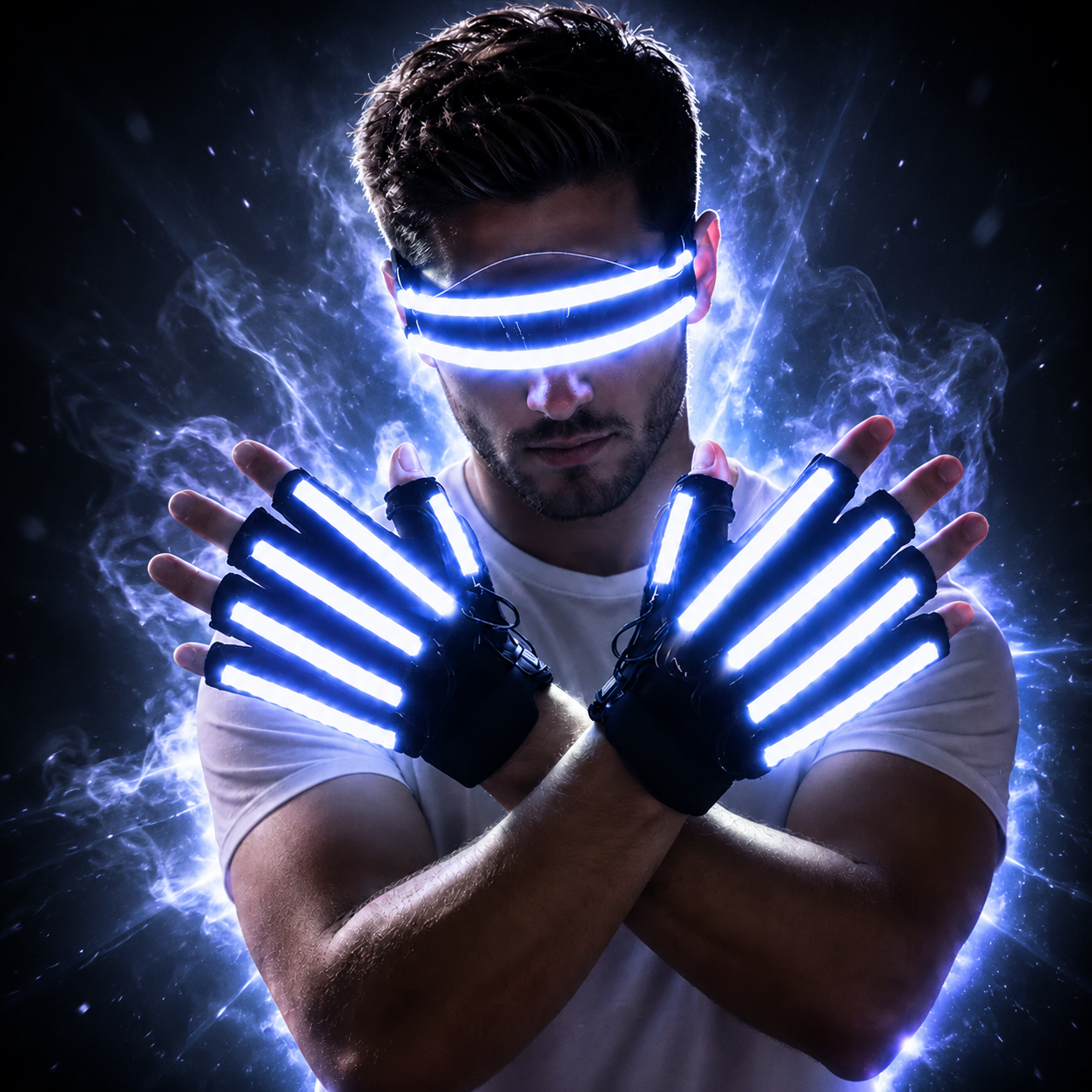 KTVLIGHTS LED Gloves & Glow Glasses for Rave Party Events-M44
