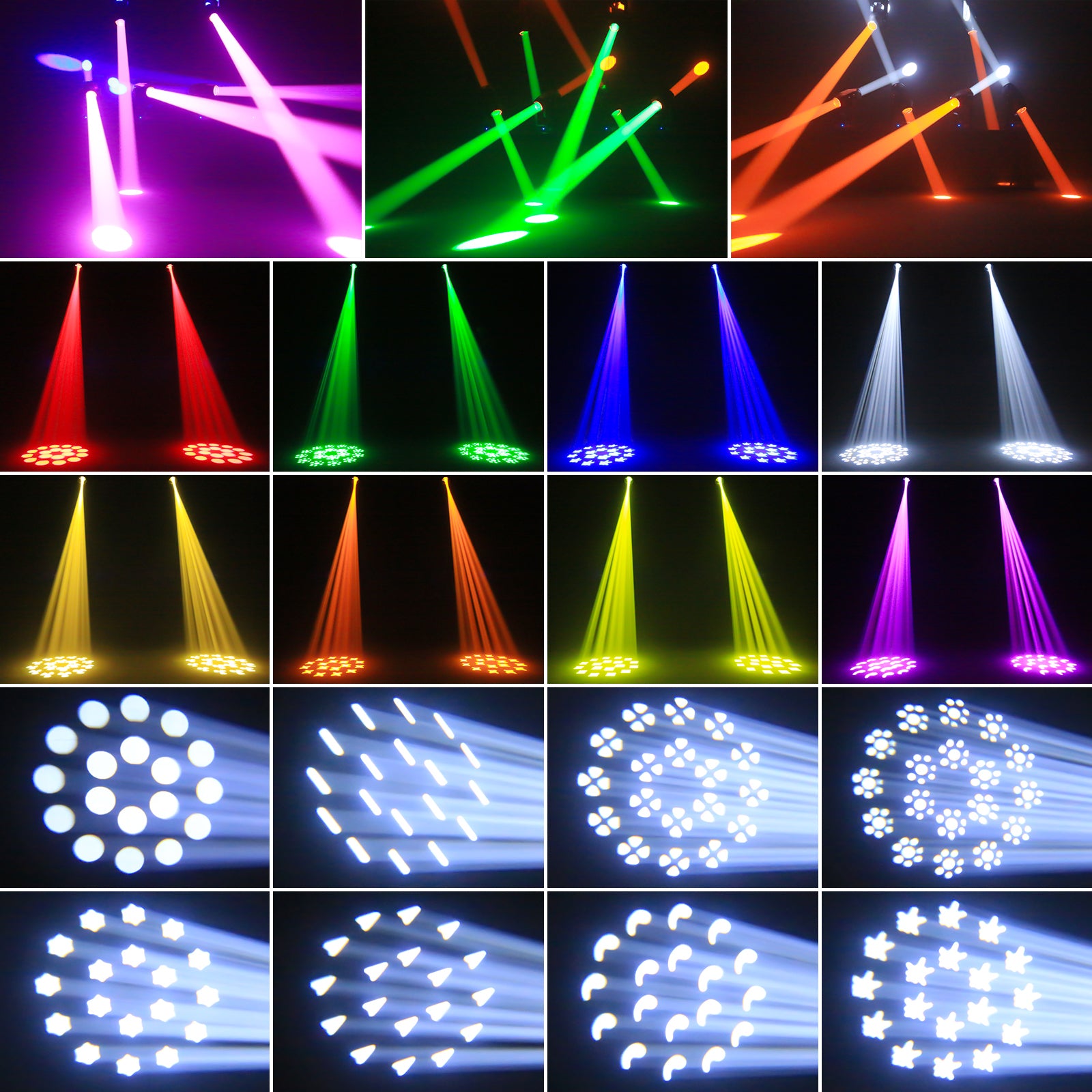 2X100W LED 18 Prism 19 Pattern 12 Colors Double Beam Moving Head Light-E36