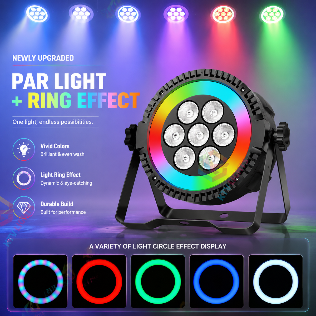 KTVLIGHTS RGBW 4-in-1 LED Wash PAR Stage Light-P19