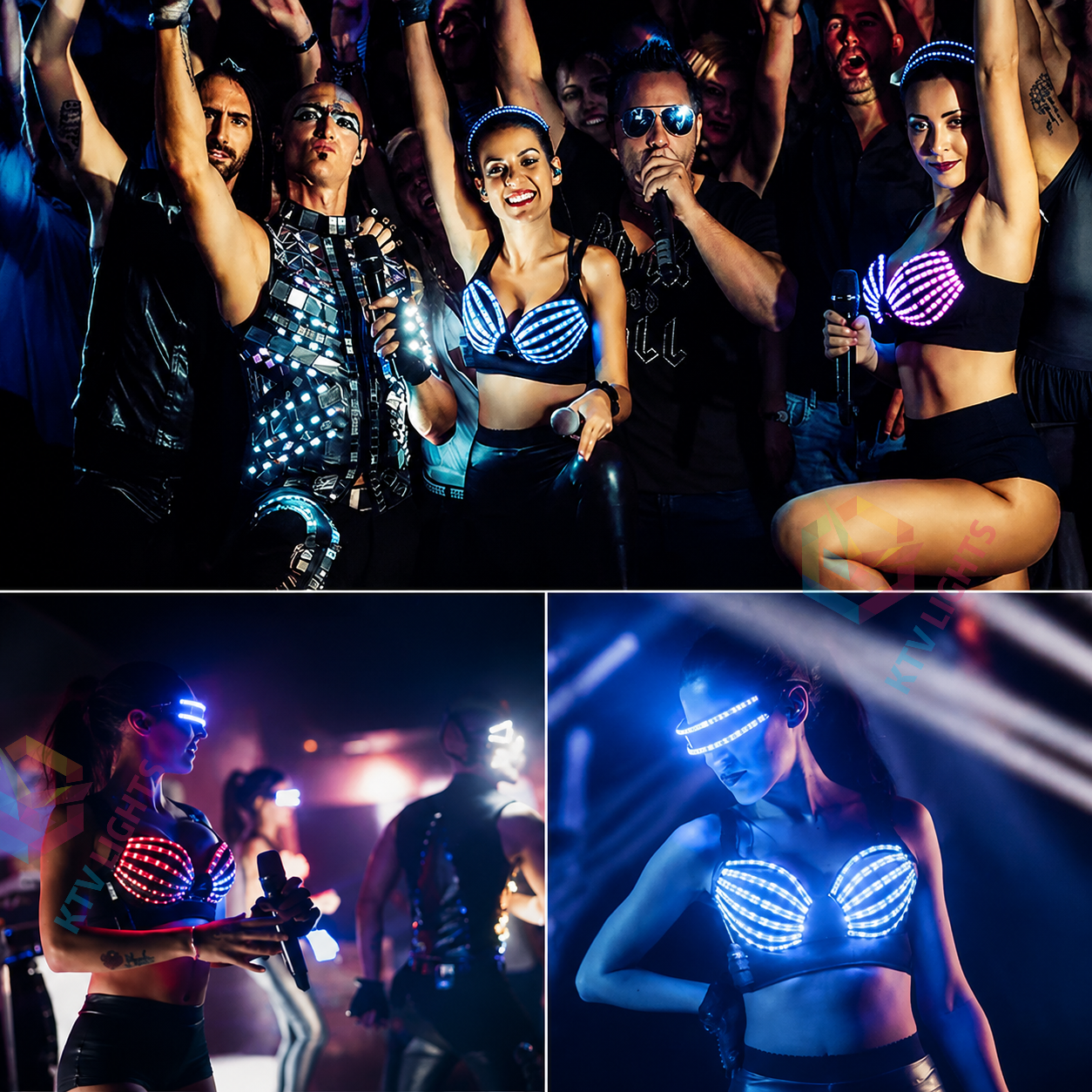 KTVLIGHTS Pixel LED Bra for DJs, Clubs & Rave Performances-M27
