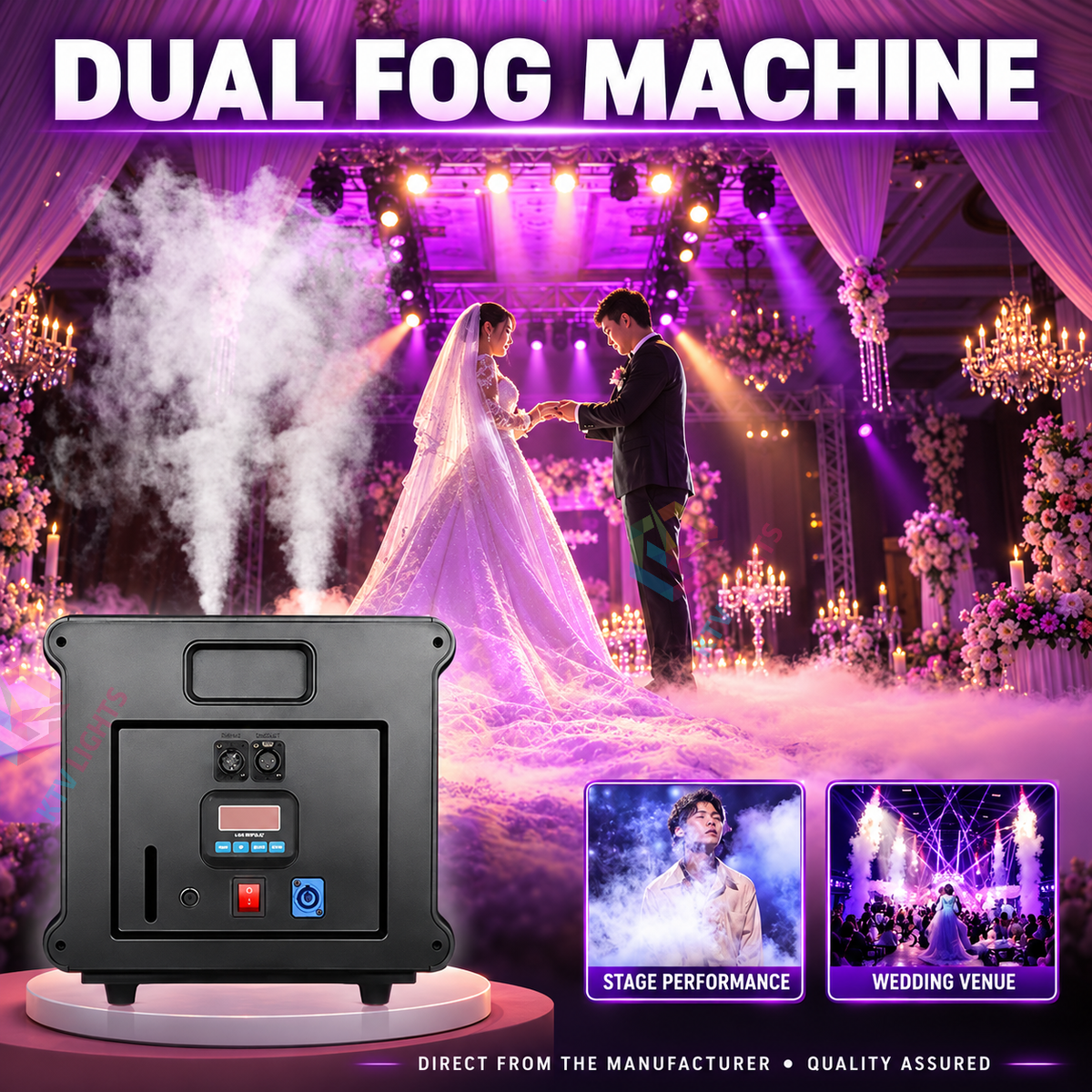 KTVLIGHTS 600W/900W Single/Dual-Nozzle Stage Fog Machine-Y19