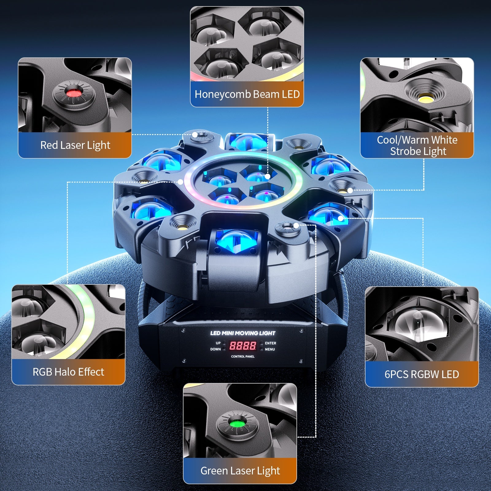 150W six-arm bee eye stage light-E3