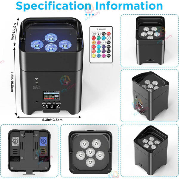 APP PAR Light 6x18W RGBWA + UV Colored Wall Washer Light - P53